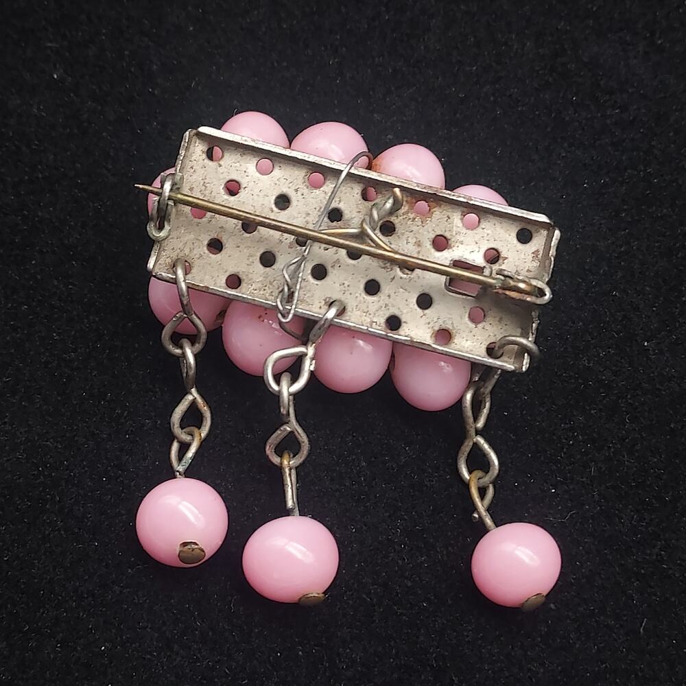 Miriam Haskell Brooch Early 1940s Unsigned Pink B… - image 5